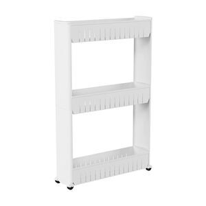 Smart Home 3-Tier Slim Storage Cart on Wheels, White